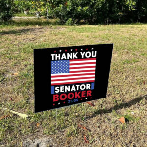 Defend Democracy Resist, Thank You Cory Booker Yard Sign