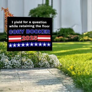 Senator Cory Booker 2025 Yard Sign