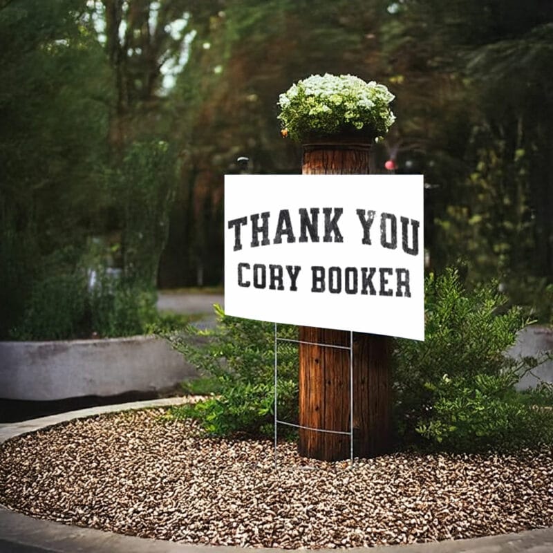 Thank You Cory Booker Yard Sign