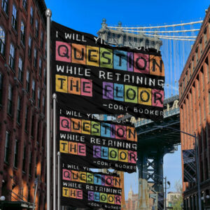 While Retaining The Floor, Cory Booker Filibuster Flag