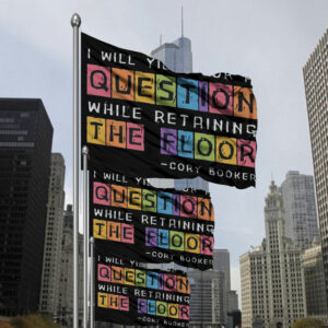 While Retaining The Floor, Cory Booker Filibuster Flag