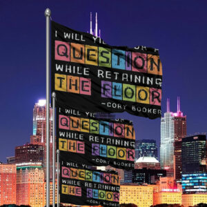 While Retaining The Floor, Cory Booker Filibuster Flag